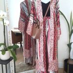 Ensemble rose fluide élégant et confortable, kimono avec ceinture et son pantalon accordé